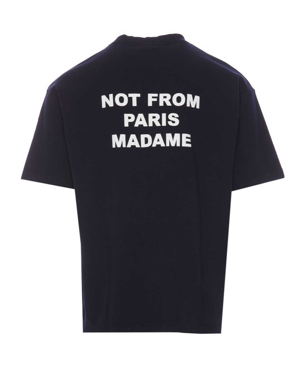 Drôle De Monsieur Black Crewneck T-shirt With Slogan Print On The Front And Back In Cotton Man