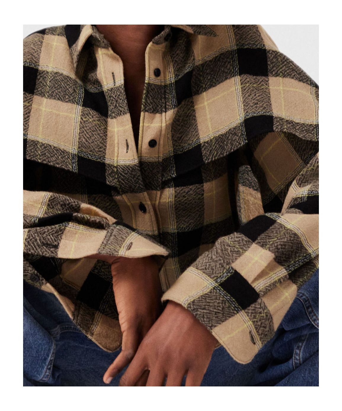 Stella Mccartney Layered Check Shirt In Brown