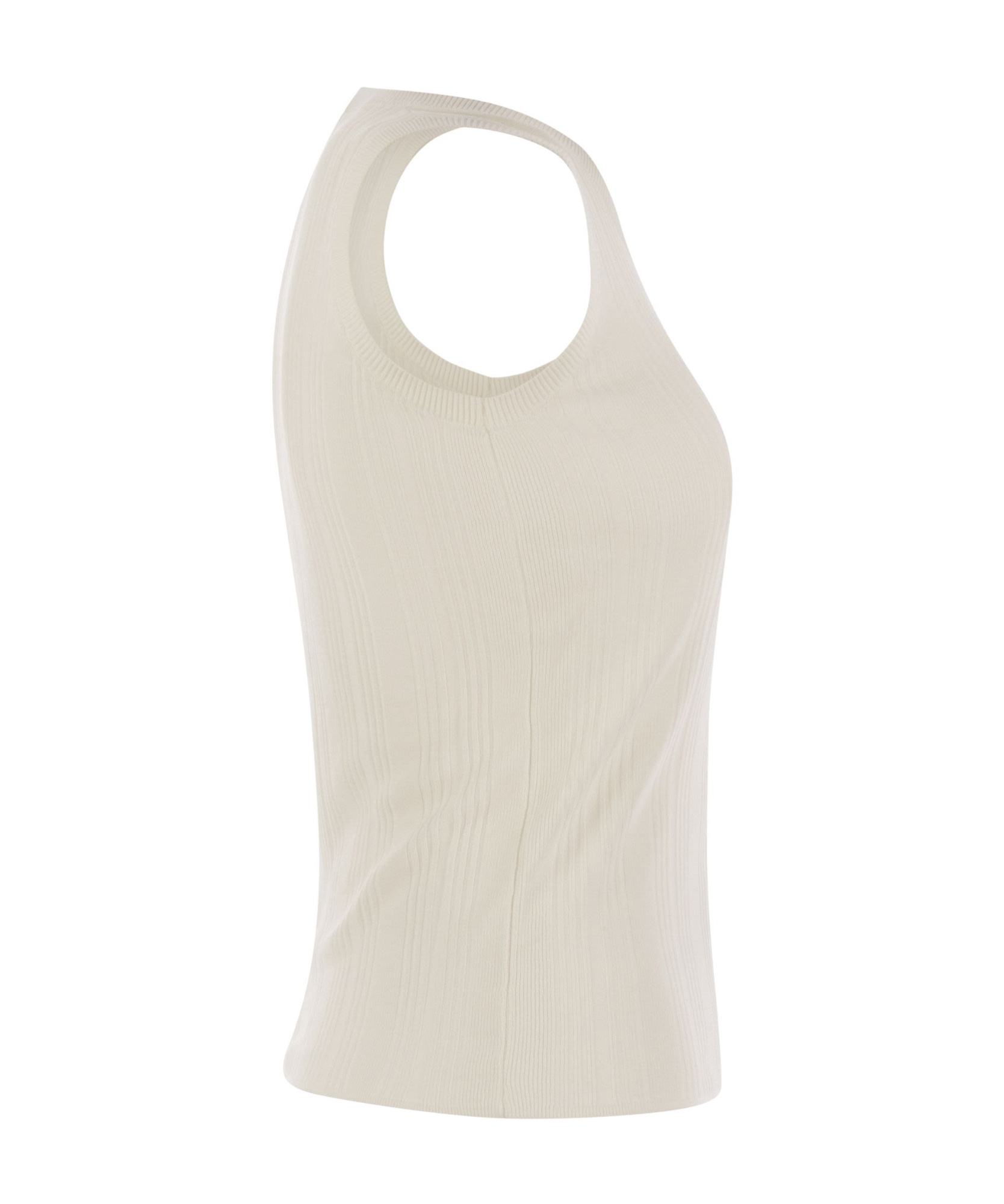Weekend Max Mara Round Collar Sleeveless Vest In Nude