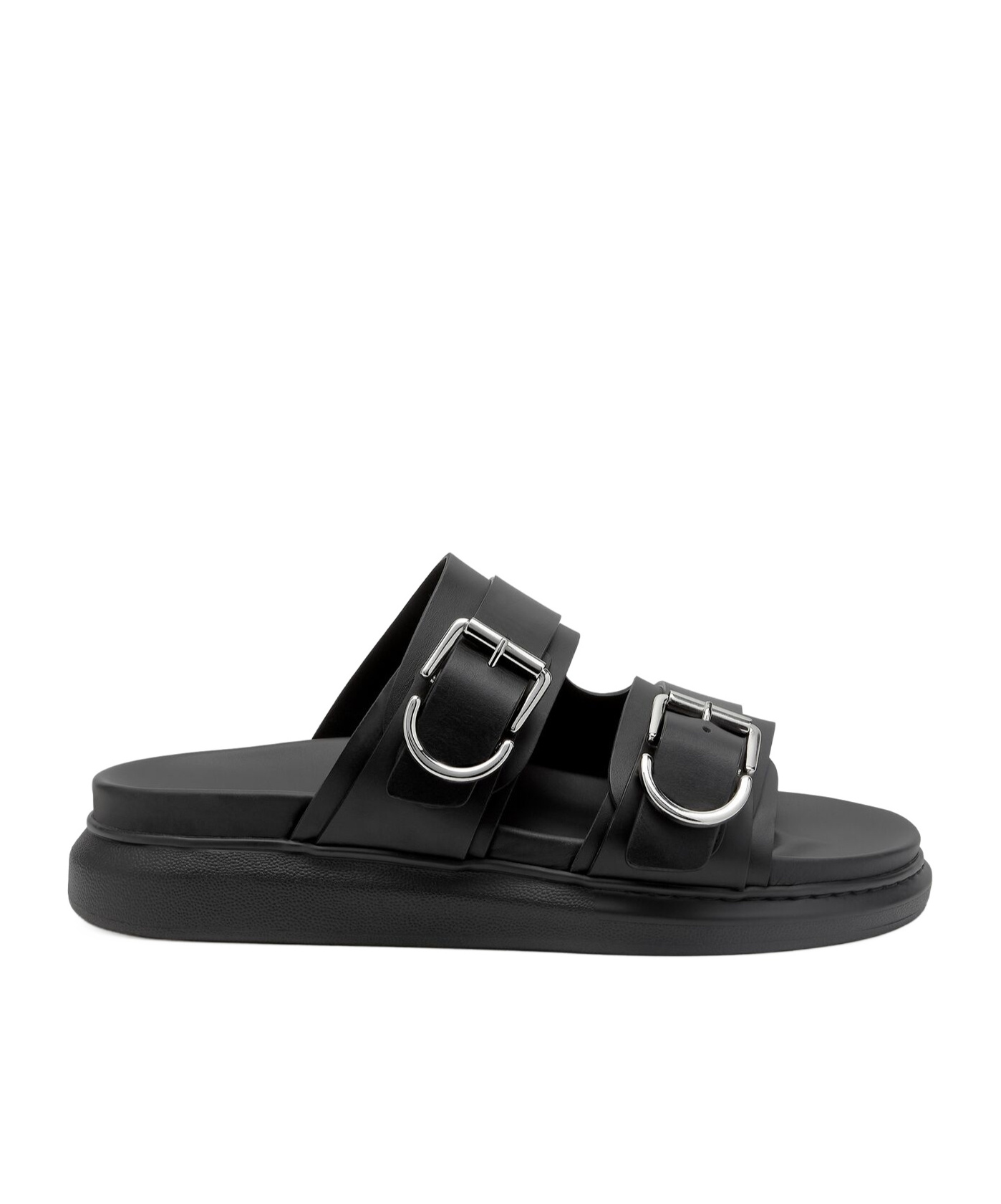 Shop Alexander Mcqueen Buckle-strap Sandals In Black