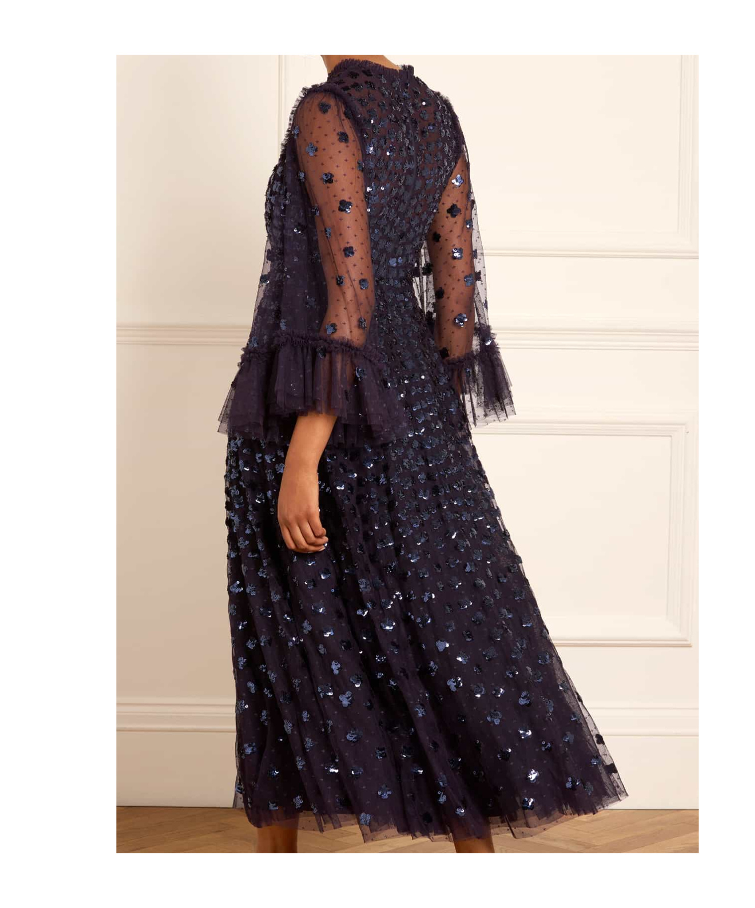 Needle & Thread Glisten Ankle Gown In Blue