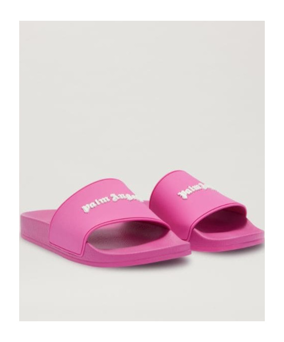 PALM ANGELS LOGO-PRINT FLAT SLIDES 