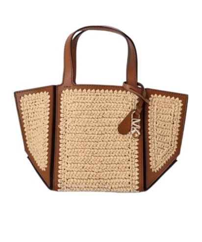 Michael Kors Rattan Shoulder Bag In Nude