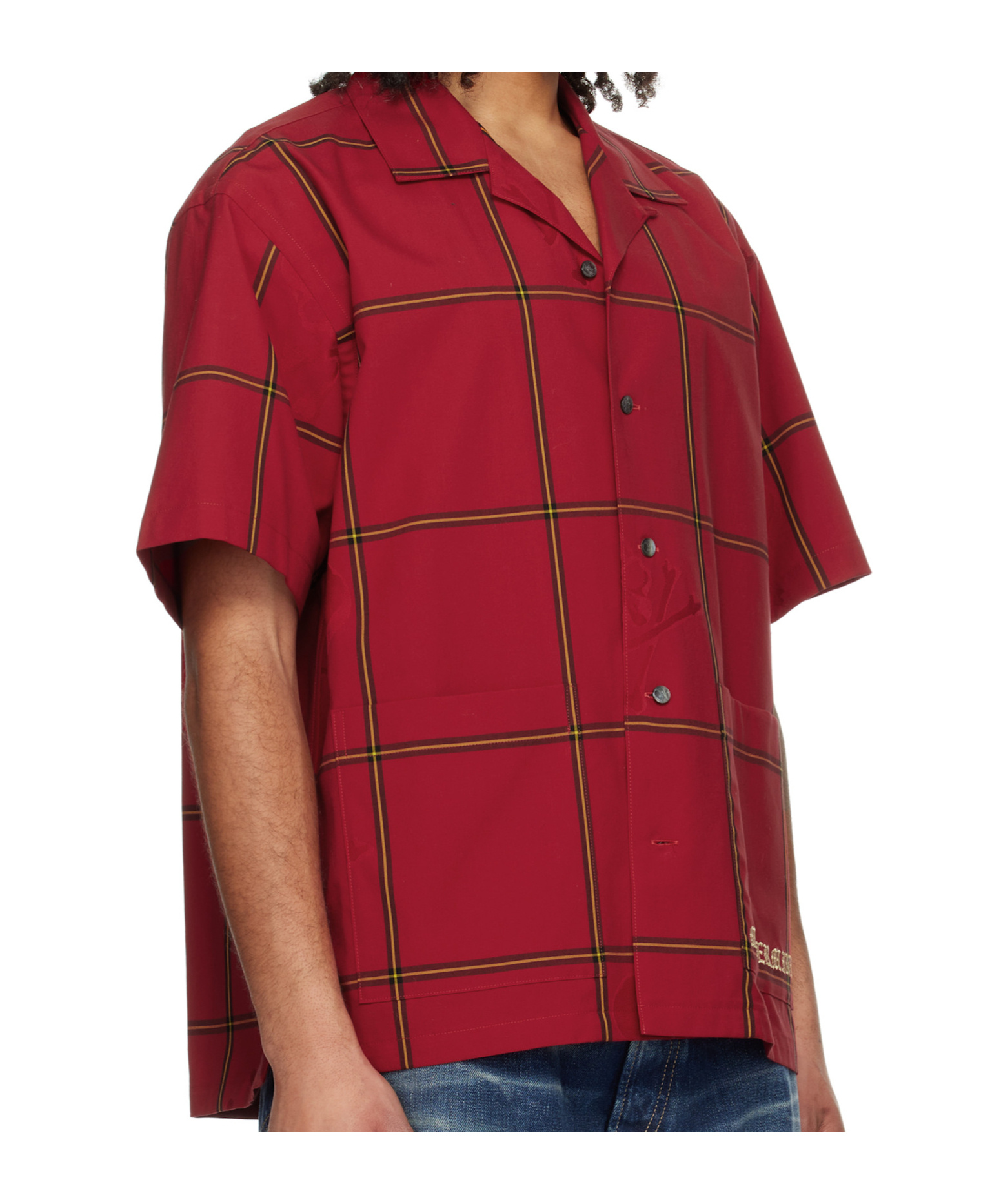 Mastermind Japan Red Windowpane Plaid Shirt In Red