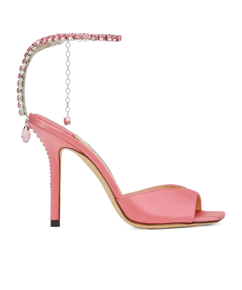 Jimmy Choo 100mm Saeda Satin Sandals In Pink