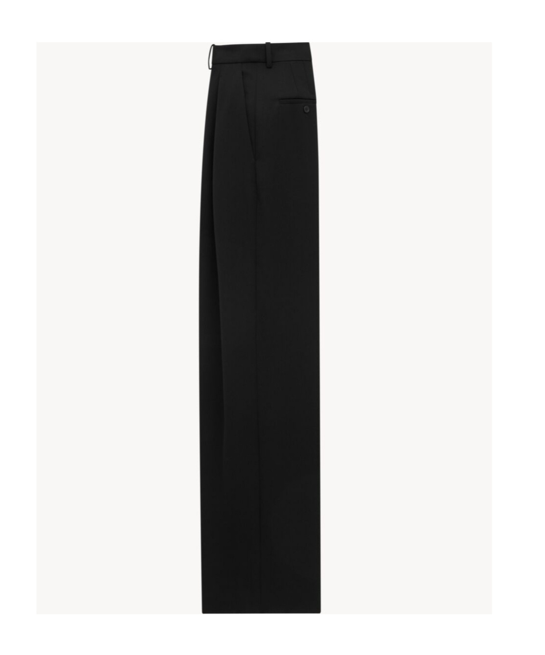 Saint Laurent Wool Trousers With Wide Leg And Pleats In Black