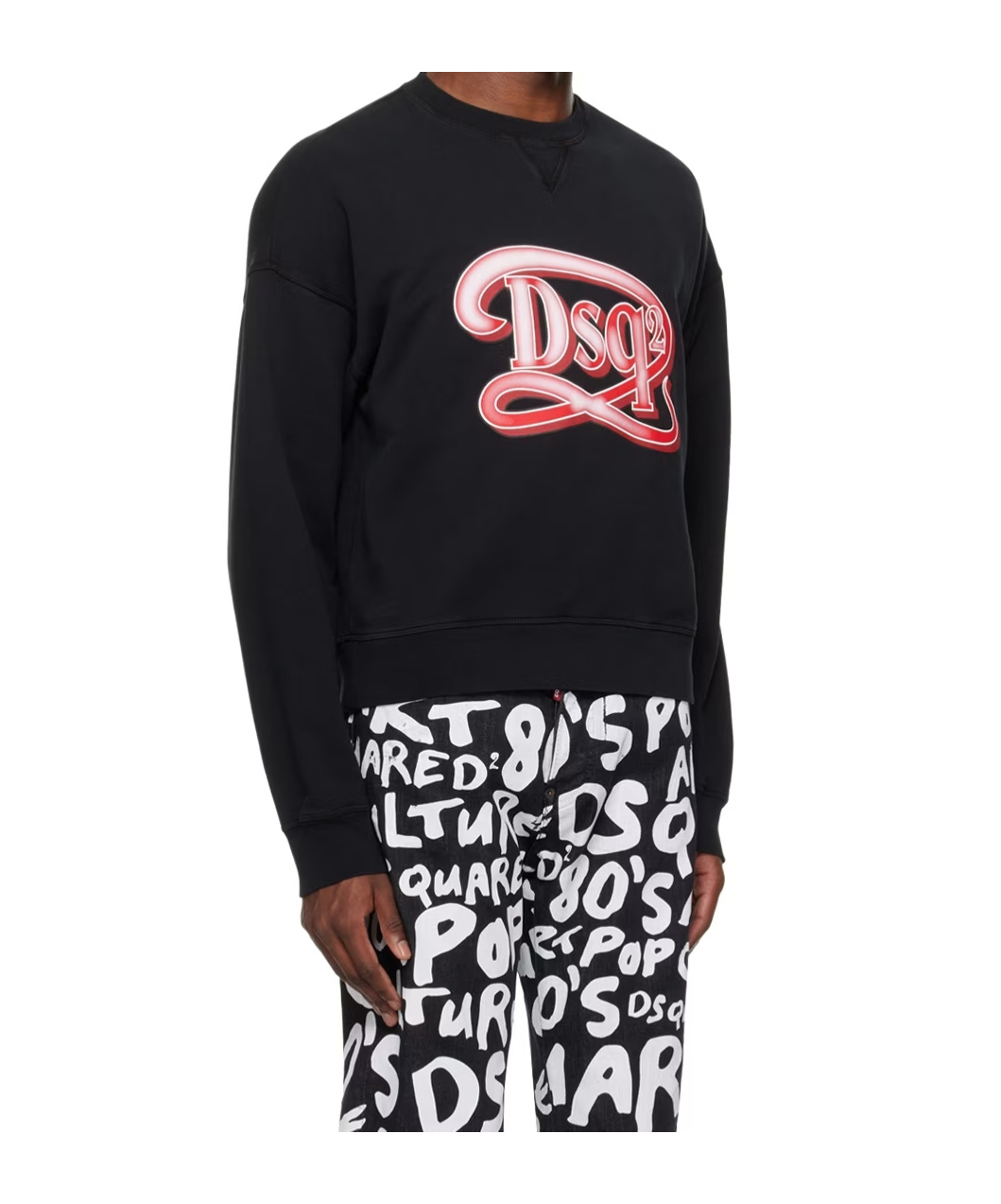 Dsquared2 Black Drop Fit Sweatshirt In Black
