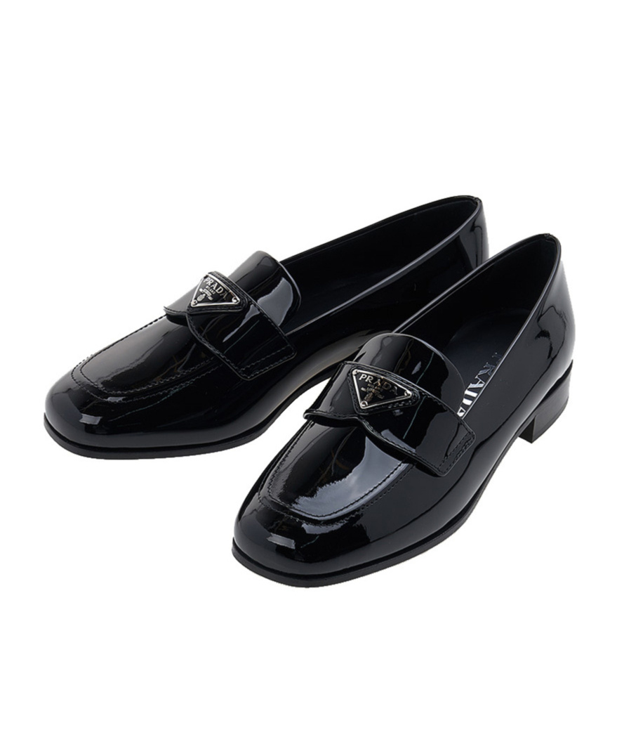 Prada Logo Loafers In Black