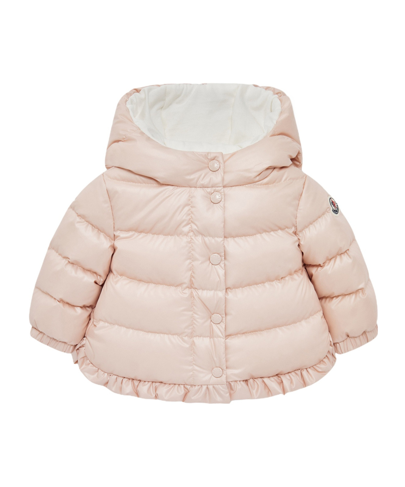 Moncler Long Sleeve Down Jacket In Pink