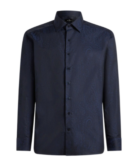 Etro Paisley Jacquard Shirt In Blue