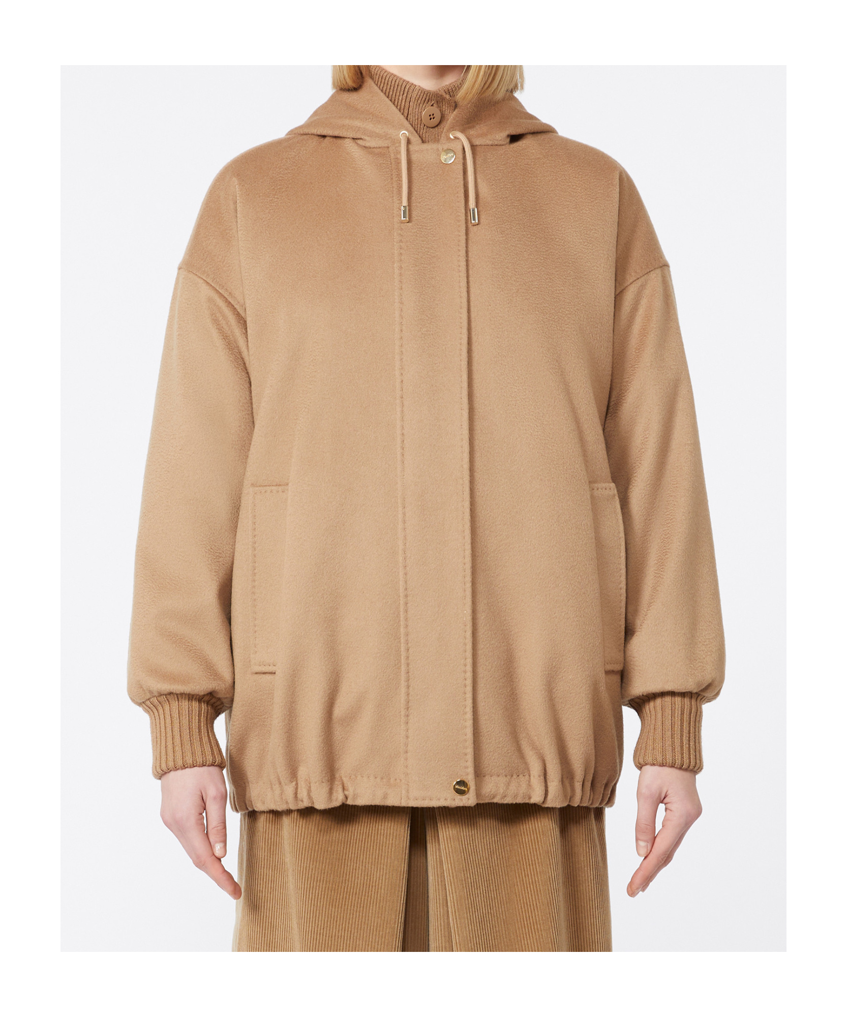 Max Mara Hooded Casual Jacket In Brown