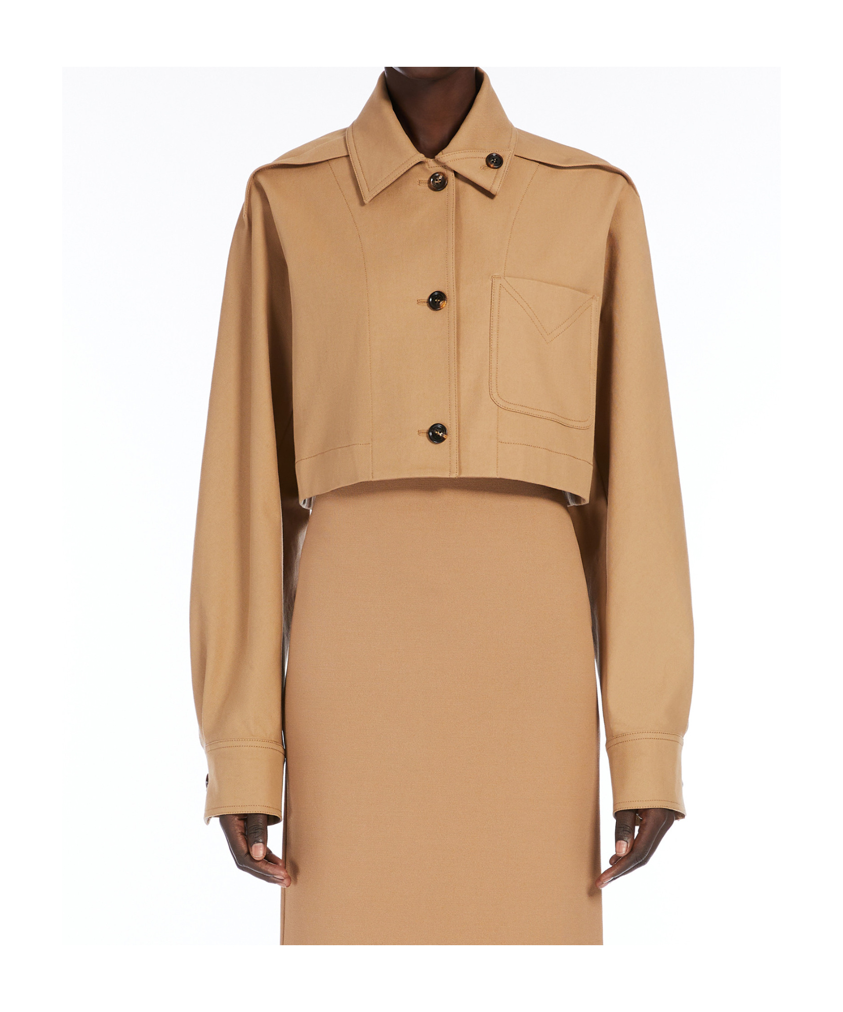 Max Mara Long-sleeved Casual Jacket In Nude