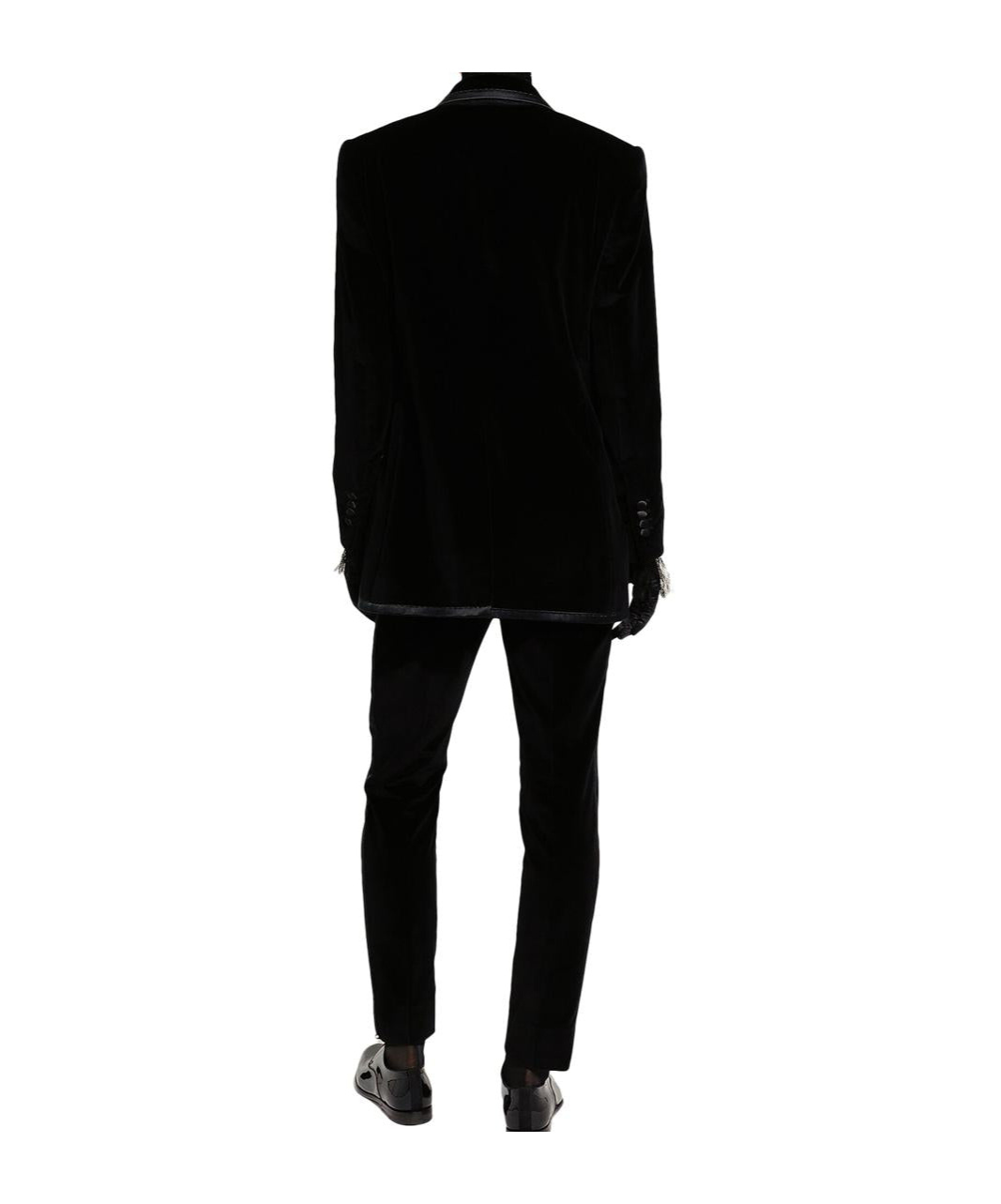 Dolce & Gabbana Double Breasted Velvet Blazer In Black