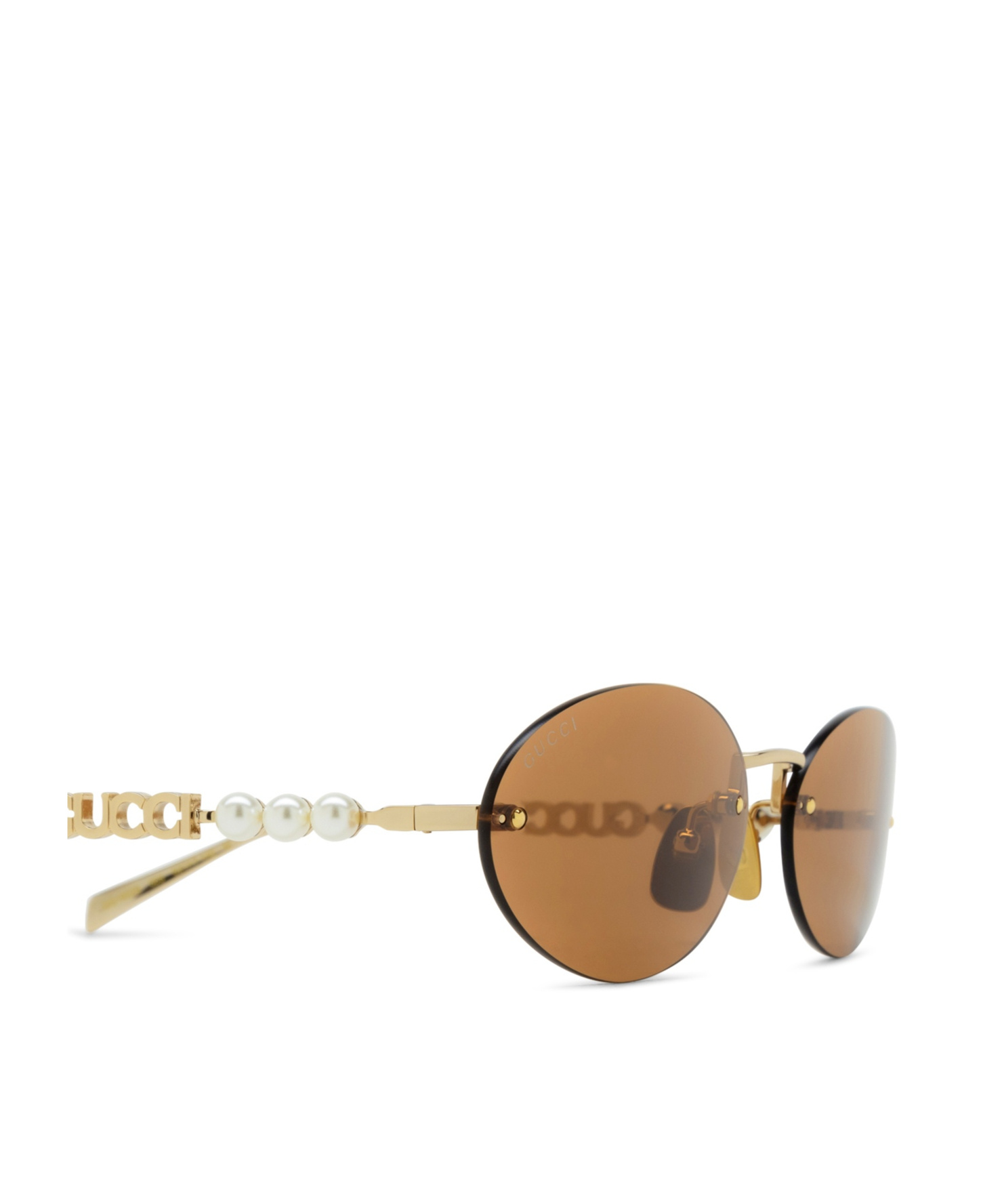 Gucci Eyewear Oval-frame Sunglasses In Brown
