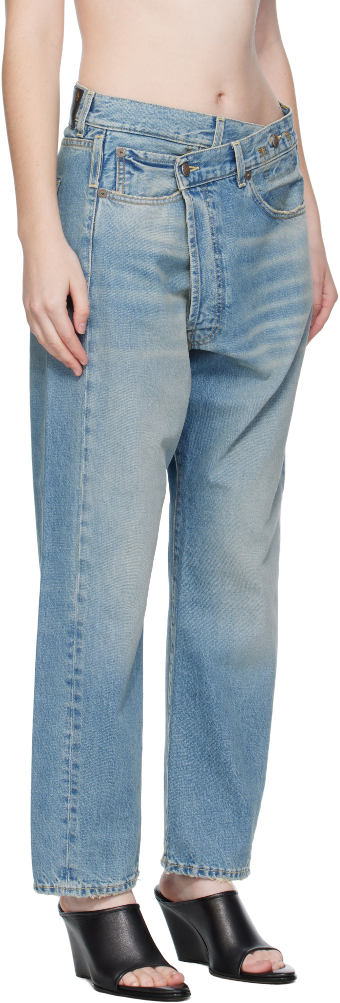 R13 Crossover Jeans In Blue