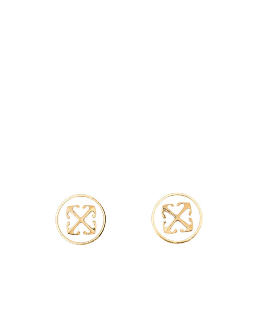 Off-white Arrow Earrings In Gold