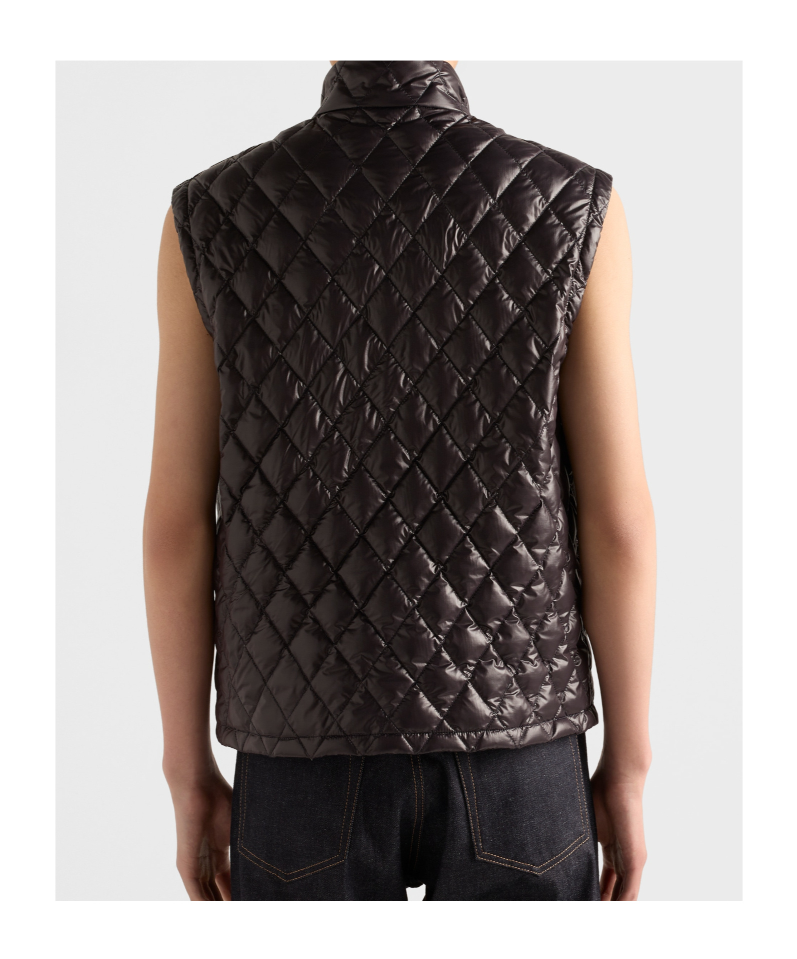 Prada Sleeveless Cotton Vest In Black