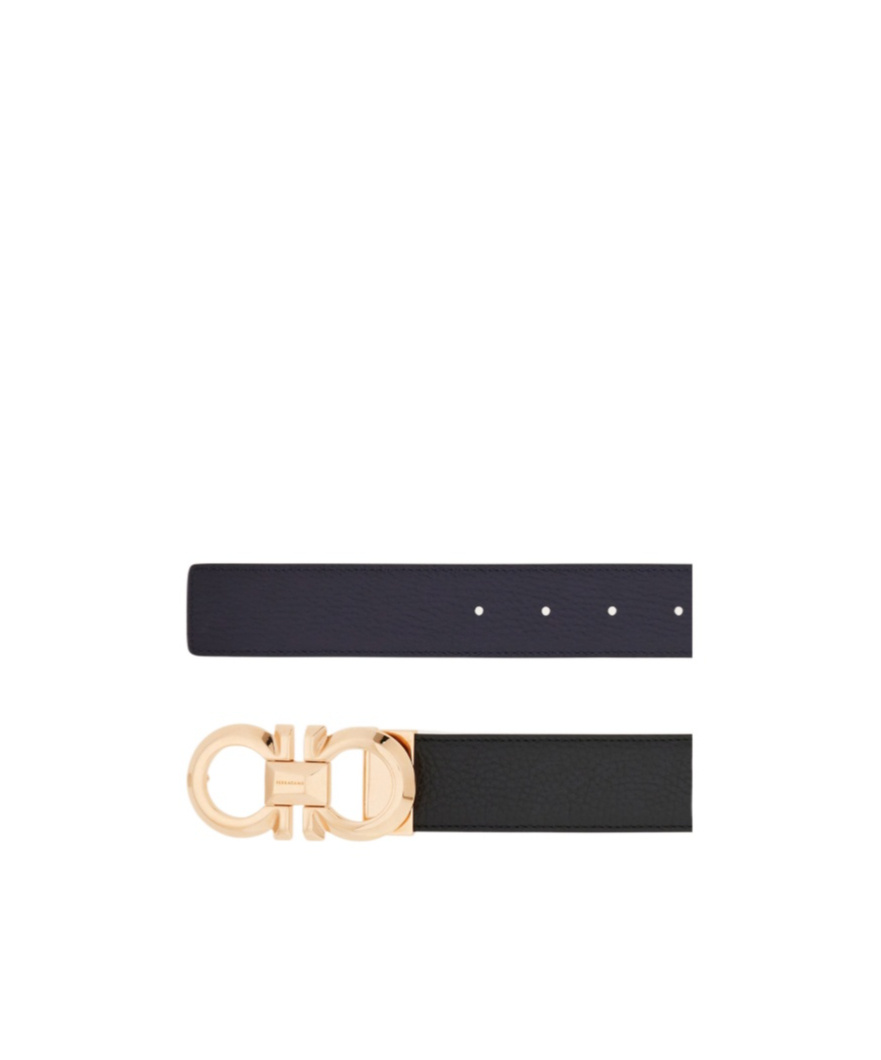 Ferragamo Adjustable Gancini Belt In Black