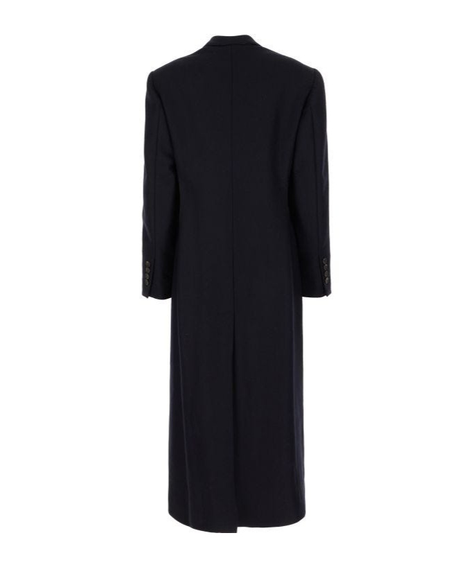 Brunello Cucinelli Wool Coat With Central Back Slit In Black