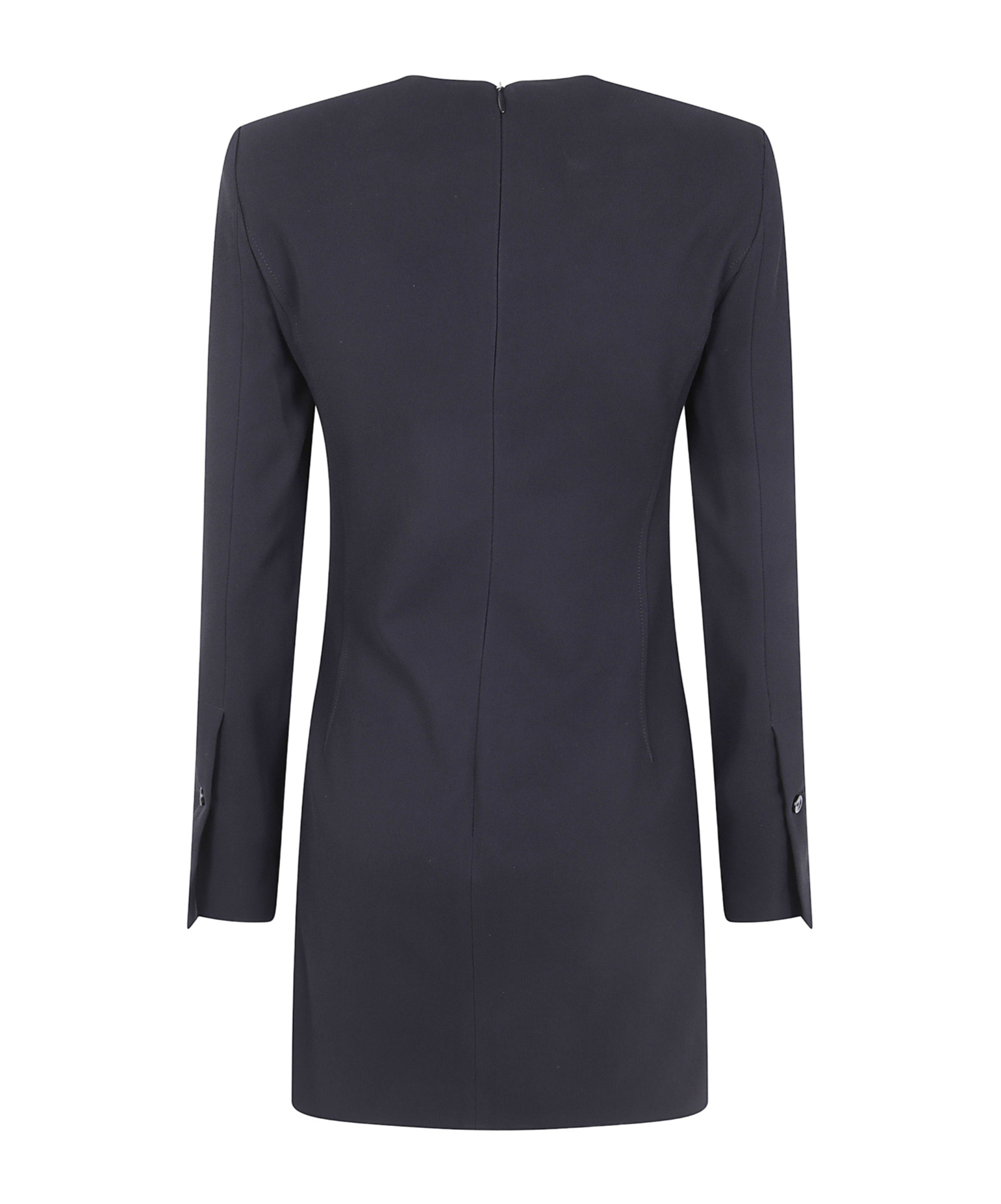 Semicouture Dress With Long Sleeves And Pockets In Blue