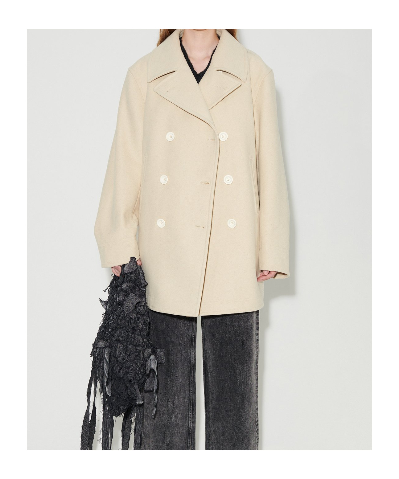 Shop Our Legacy Double-breasted Coat In Nude