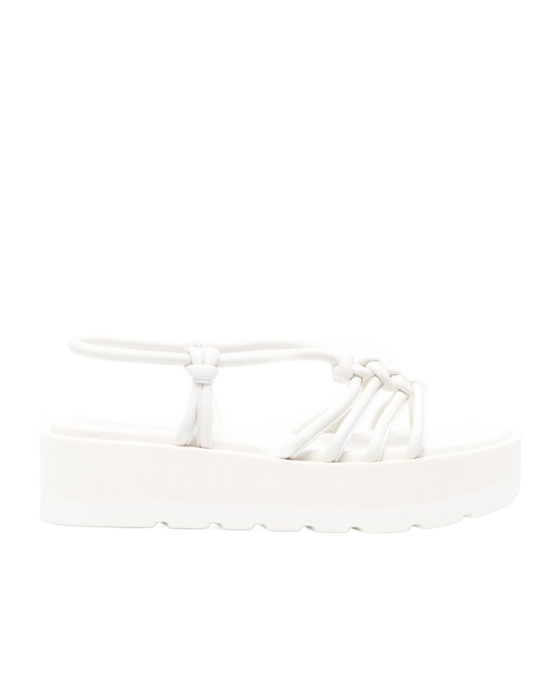 Gianvito Rossi Round-toe Platform Sandals In White
