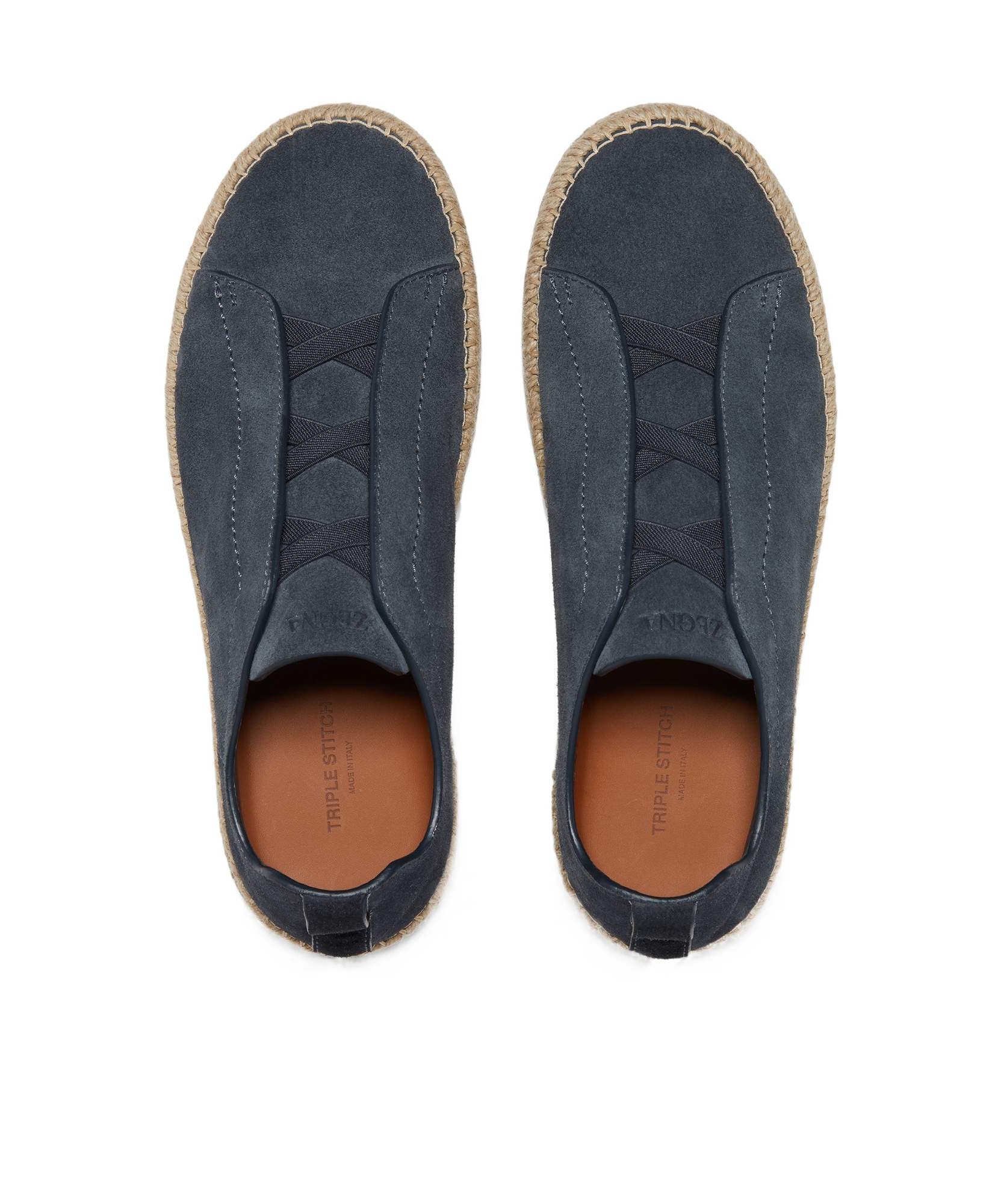 Zegna Triple Stitch Espadrilles In Blue