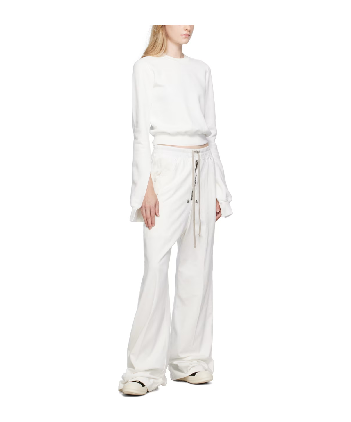 Rick Owens Drkshdw Geth Bela Rope Sweatpants In White