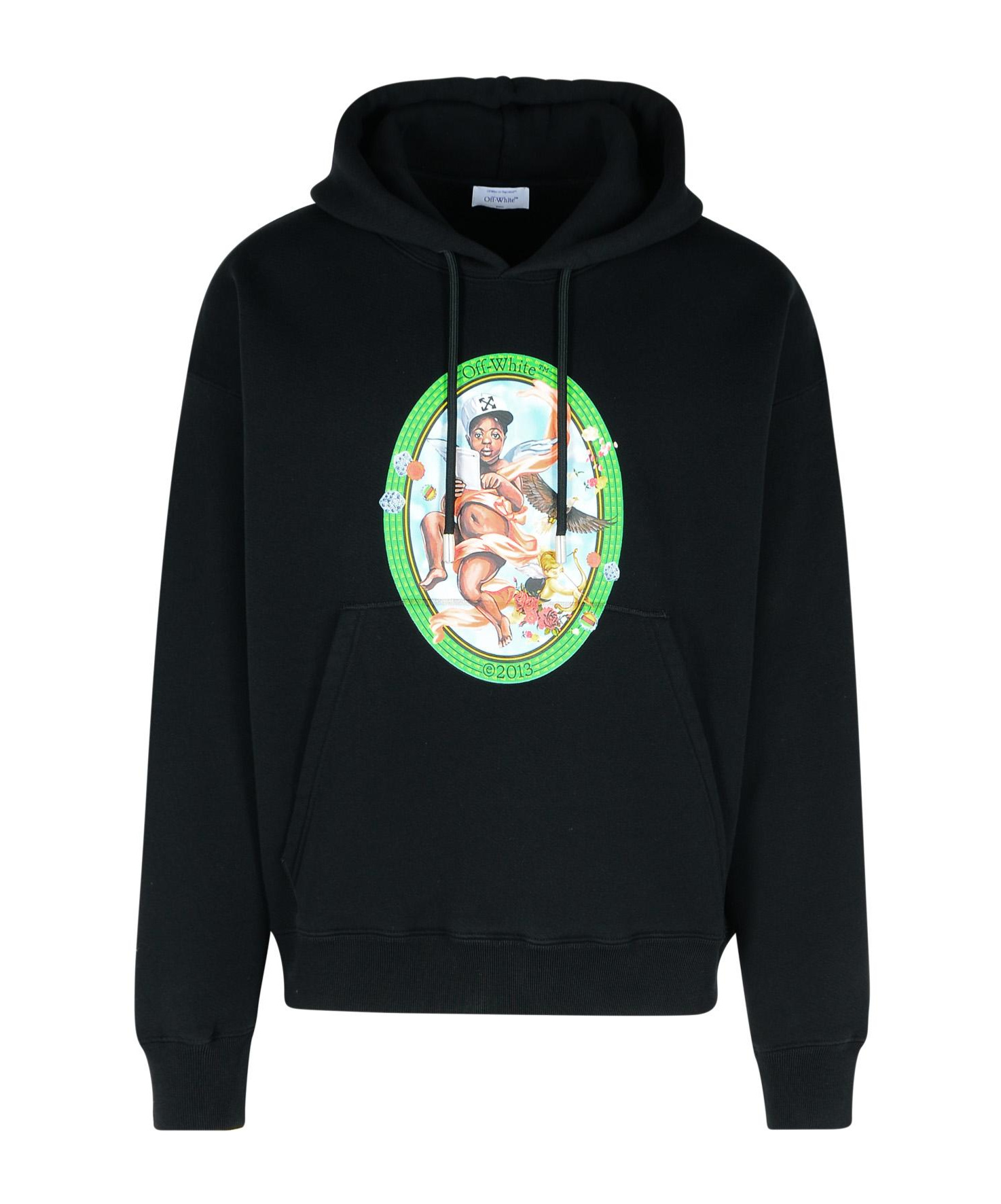 Off-white Black Fresco Hoodie In Black