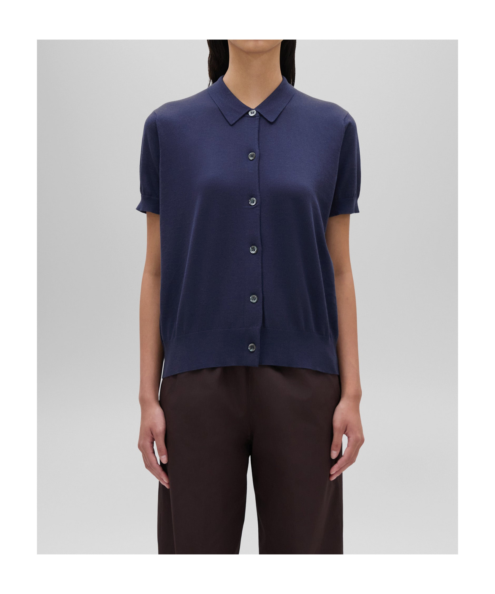 Aspesi Cotton, Silk And Linen-blend Polo-style Cardigan