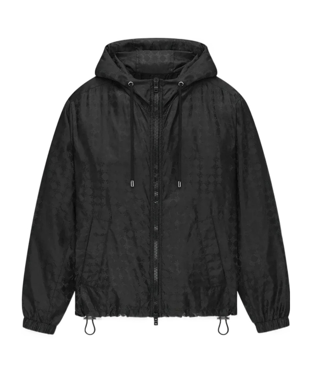 Amiri Ma Quad Monogram Hooded Jacket In Black