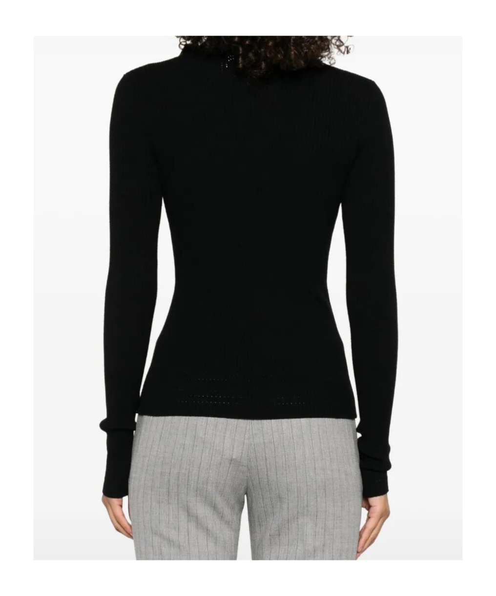 Twinset High-neck Seamless Sweater In Black