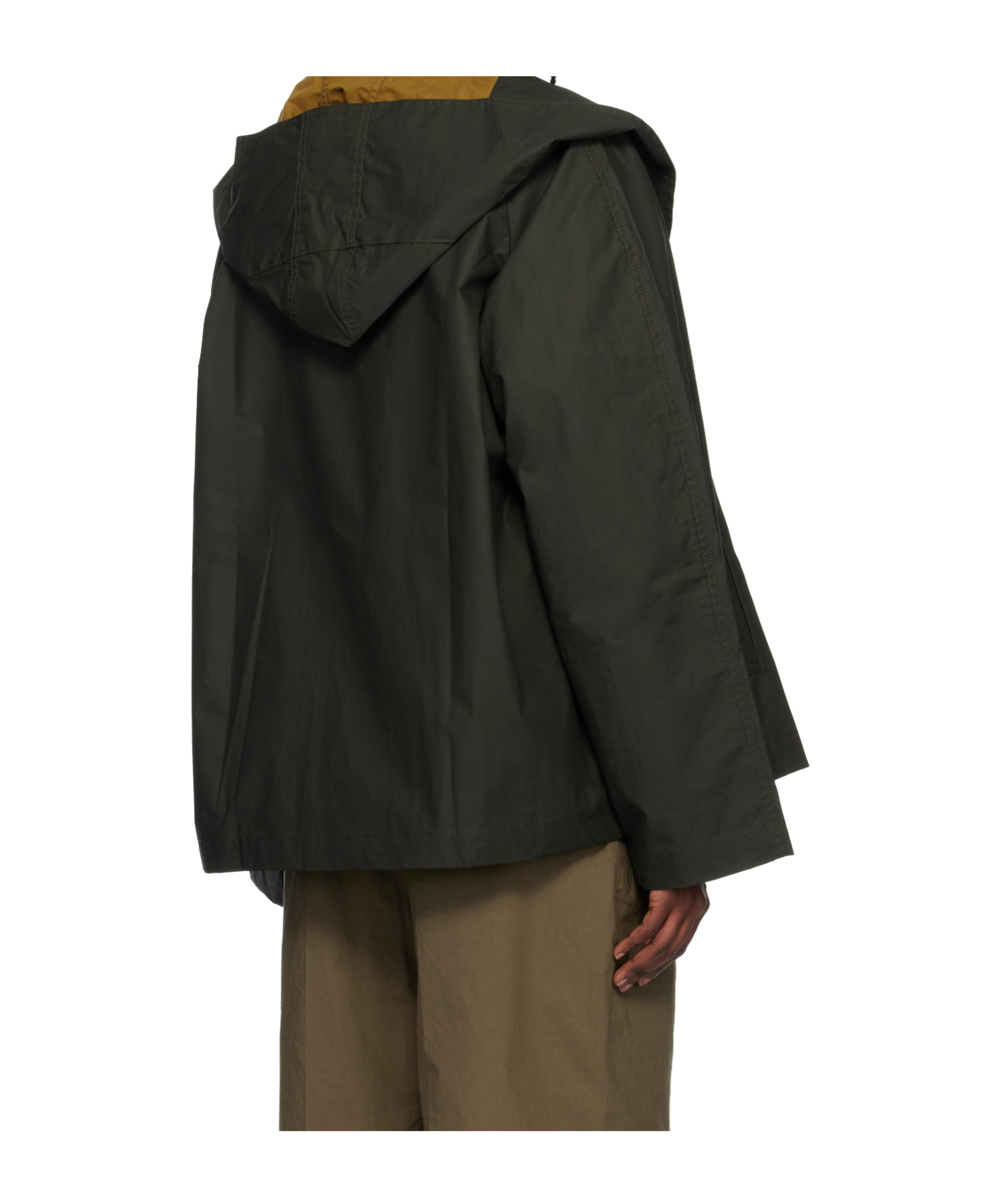 Baserange Khaki Cave Windbreaker Jacket In Black