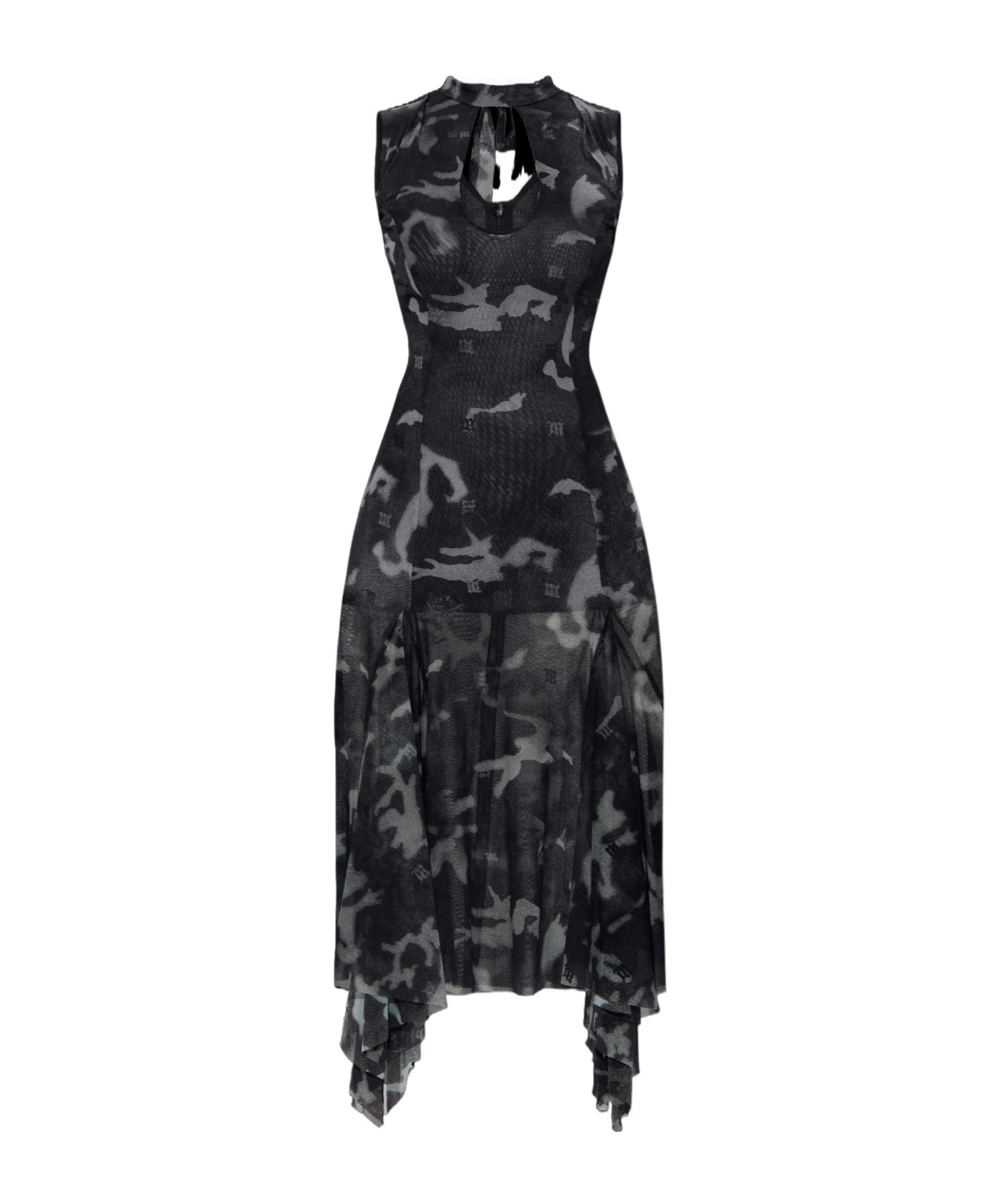 Misbhv Transparent Printed Dress In Black
