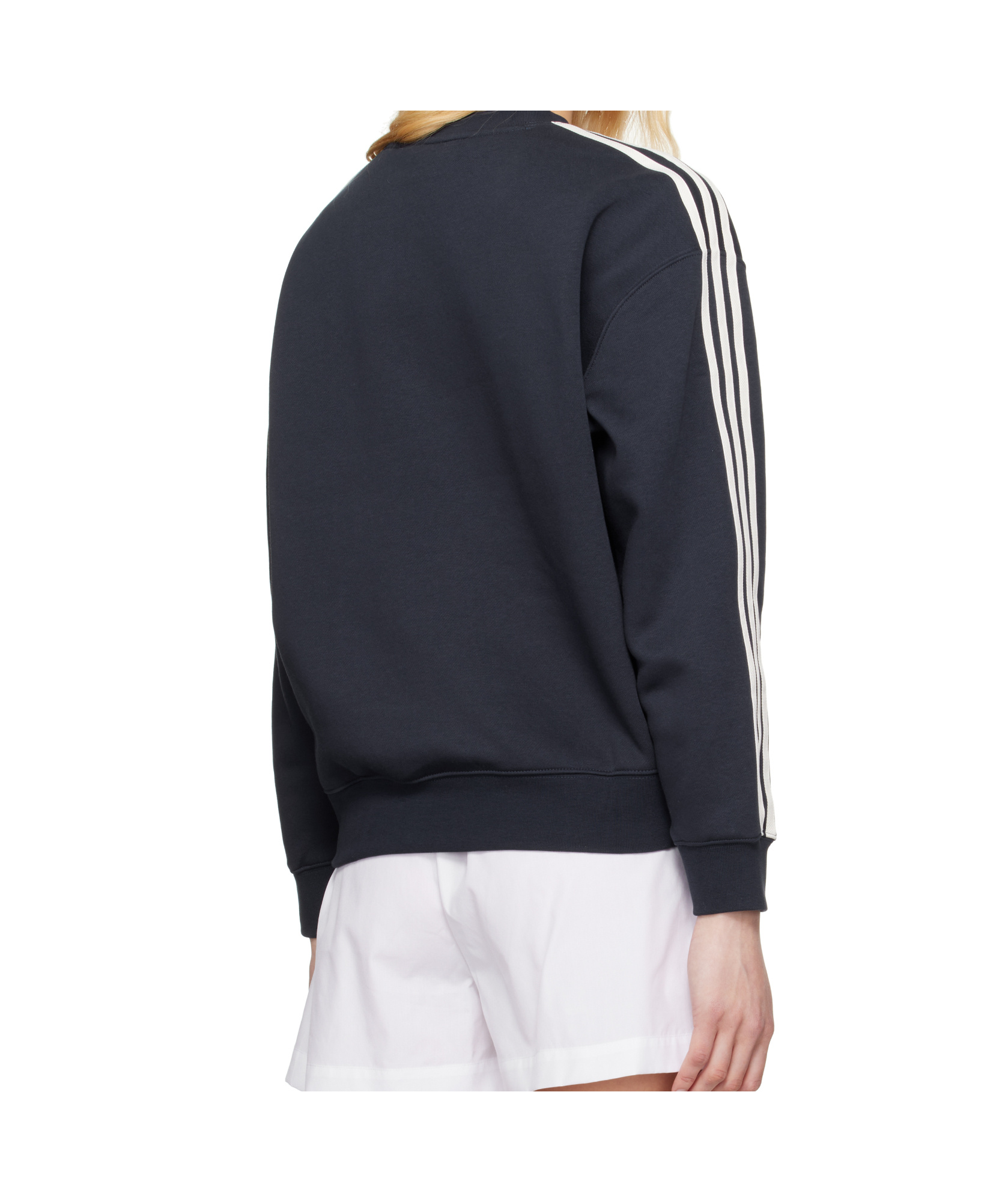 Sporty And Rich Navy Adidas Originals Edition Track Crewneck Sweatshirt In Navy Blue