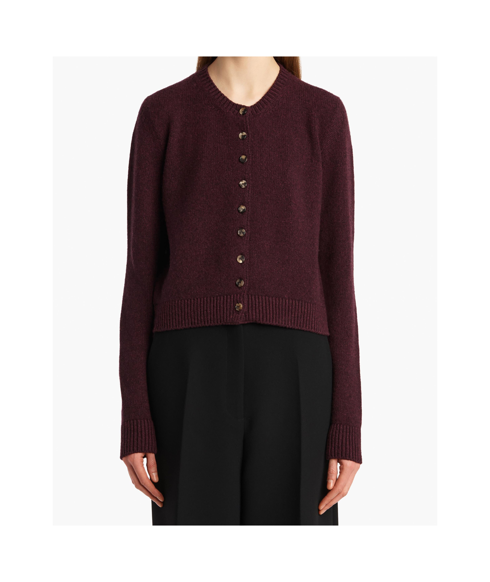 Khaite Plum Cashmere Knit Everheart Cardigan In Purple