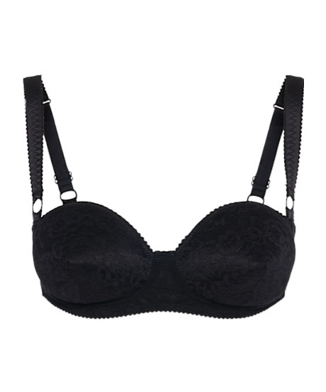 Dolce & Gabbana Satin  Lace Bra In Black