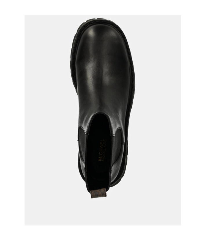 Michael Kors Asher Flat Ankle Boot In Black Leather In Black