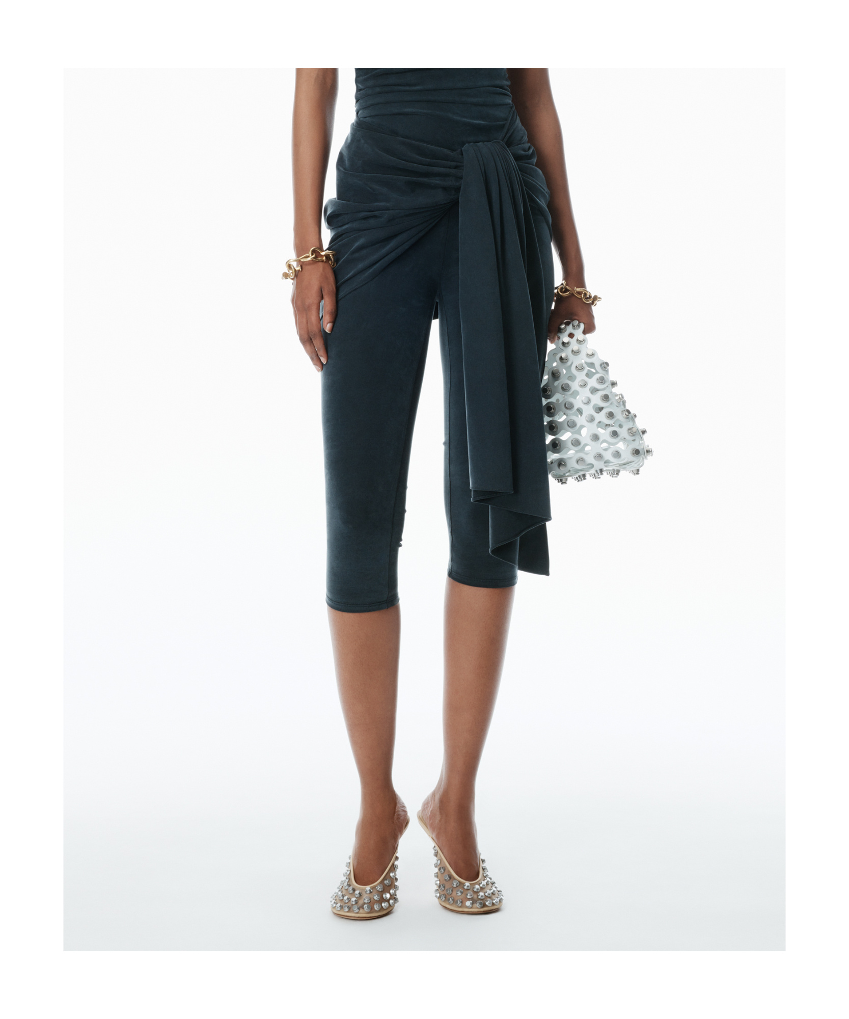 Alexander Wang Rex Small Studded Wavy Leather Top-handle Bag In White