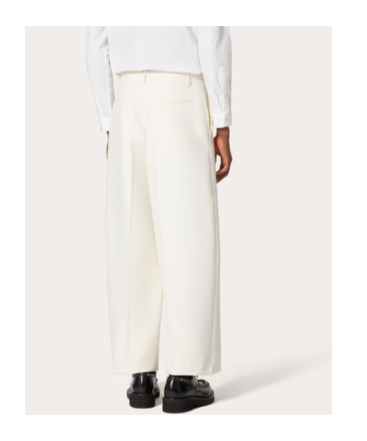 Valentino Virgin Wool-blend Trousers In White