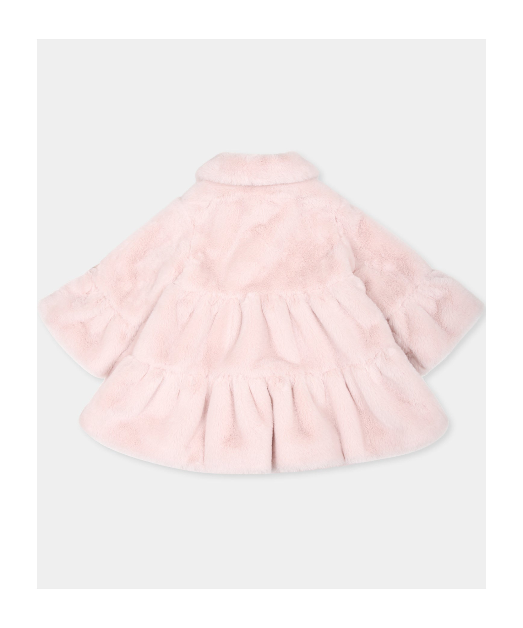 Monnalisa Flared Faux-fur Coat In Pink