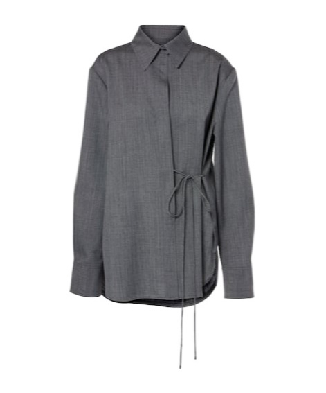 JIL SANDER BELTED WOOL SHIRT