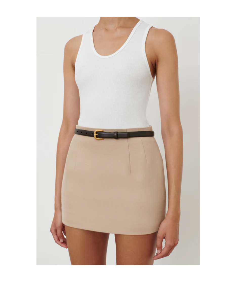 Wardrobe.nyc Back Zip Skirt In Brown