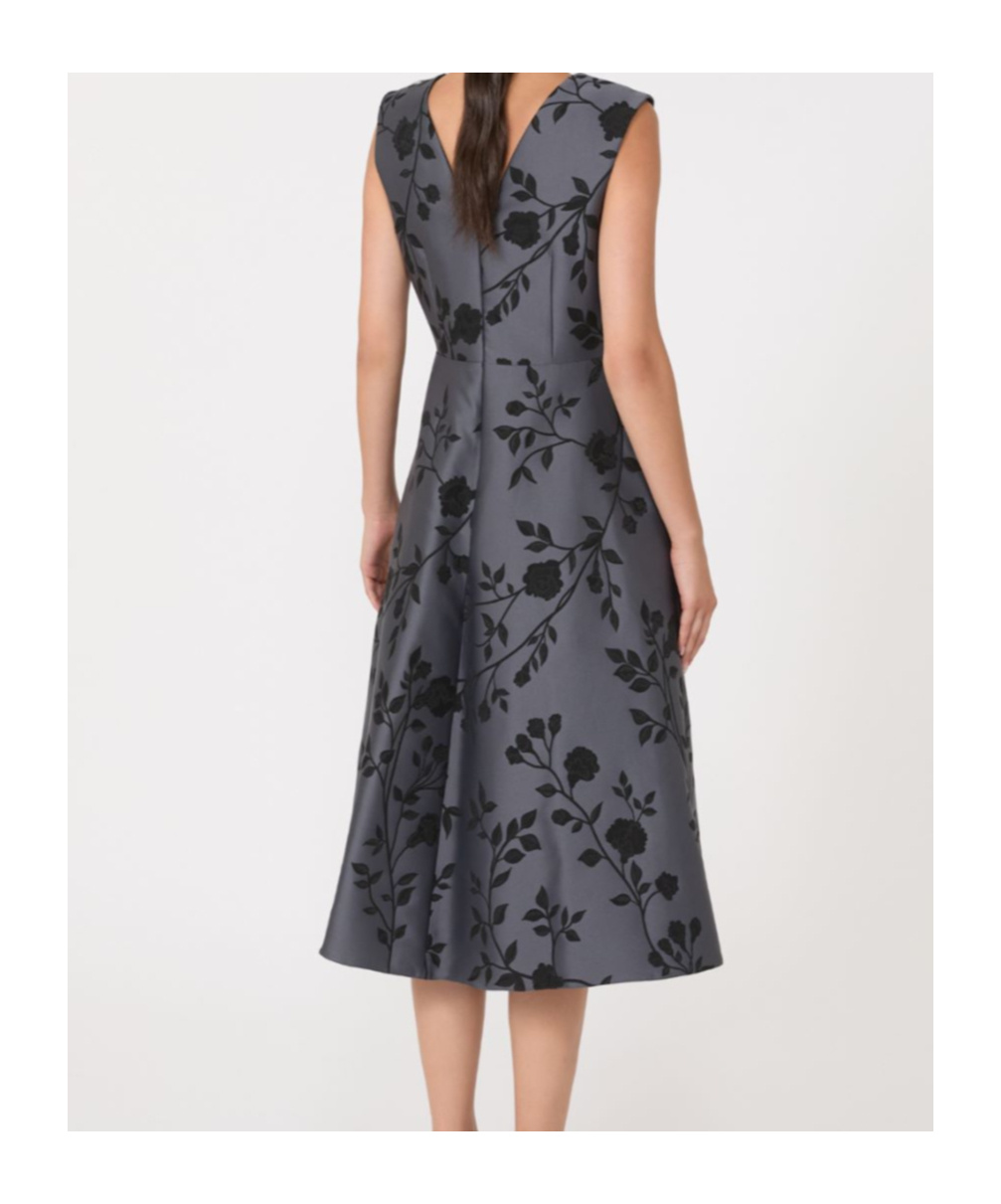 Max Mara Cotton-blend Jacquard Dress In Gray