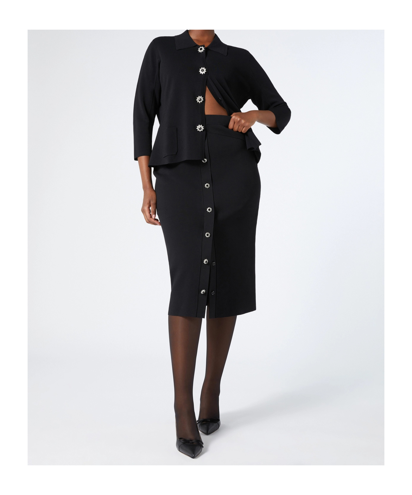 MARINA RINALDI KNITTED PENCIL SKIRT