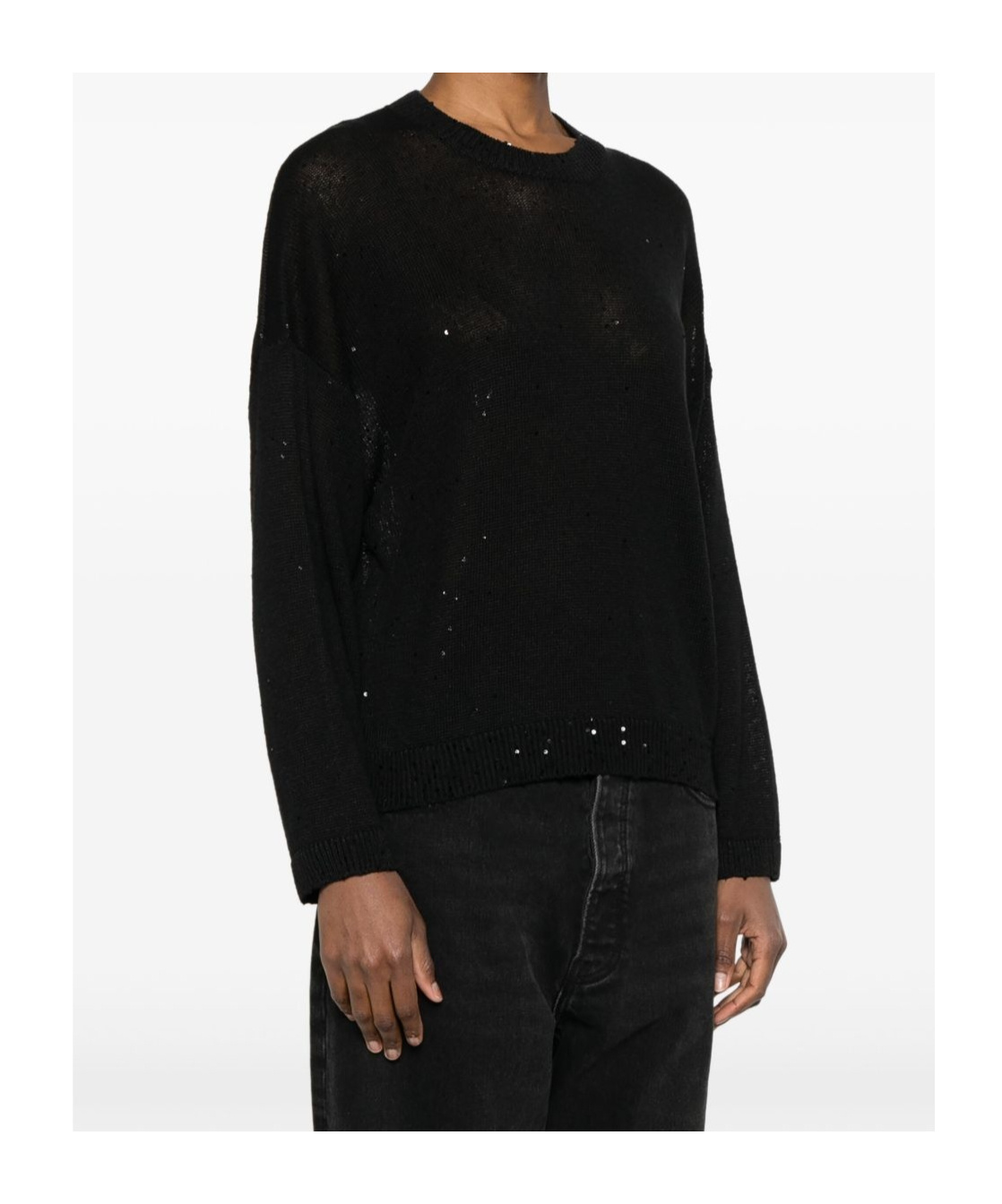 Brunello Cucinelli Sequin-embellished Sweater In Black
