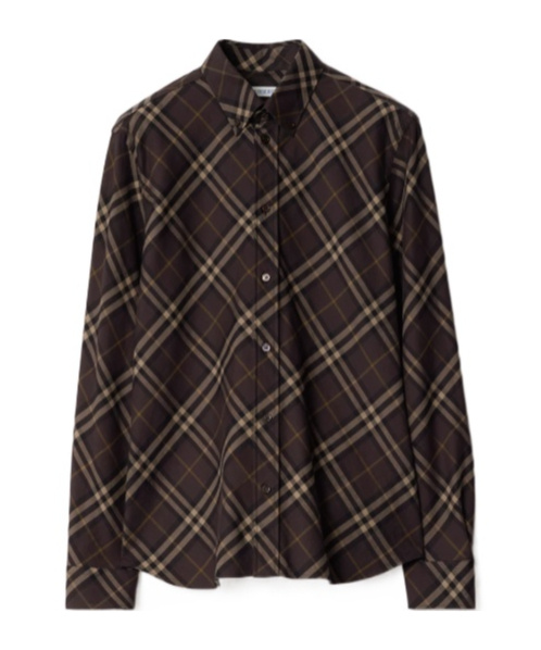 Burberry Relaxed Fit Check Cotton Flannel Shirt In Brown