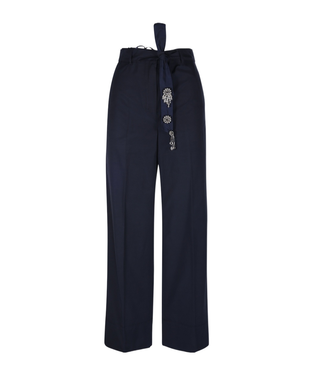 Max Mara Lace Up Casual Pants In Black