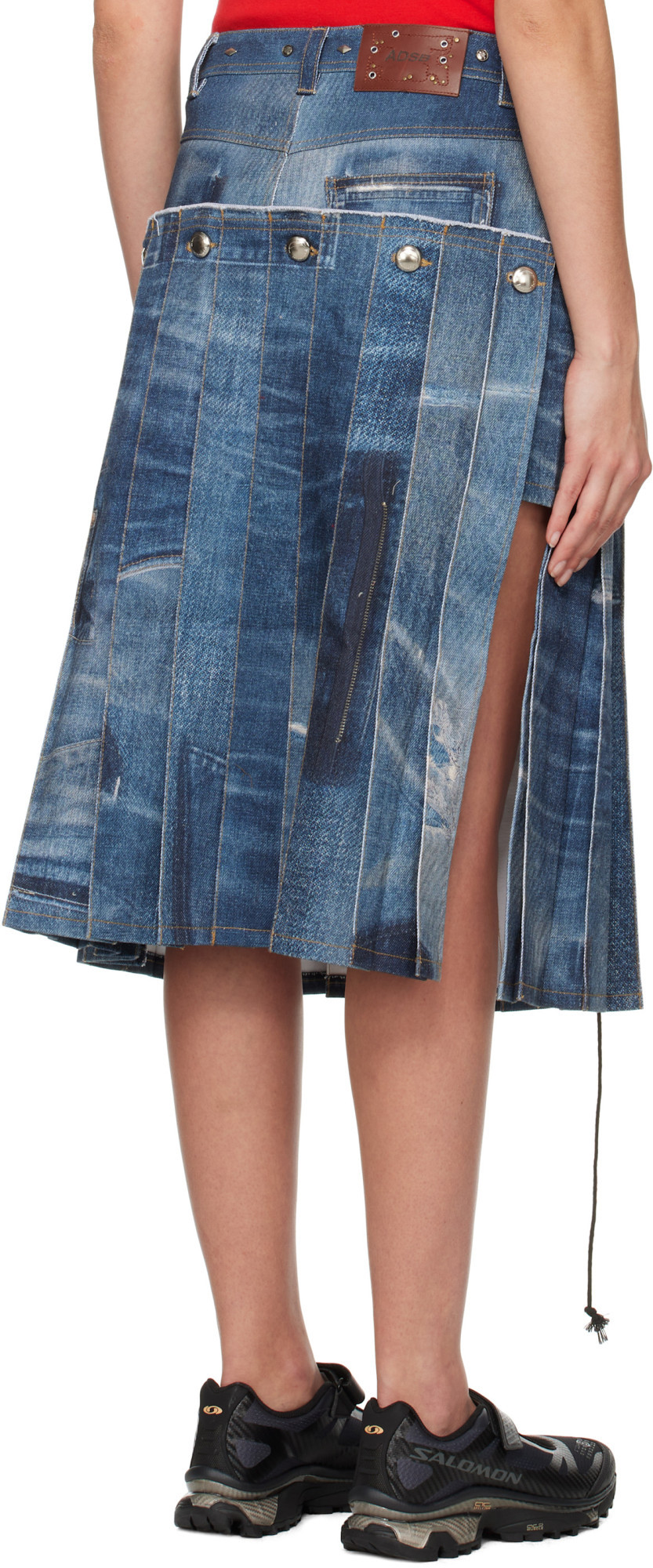 Andersson Bell Straddle Denim Skirt In Blue