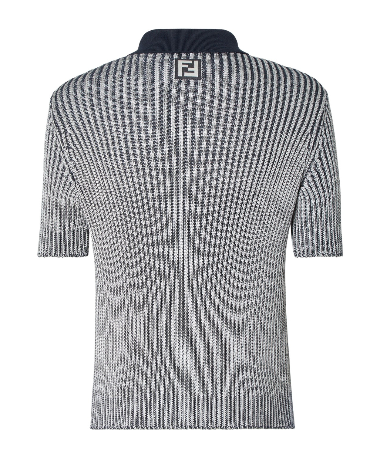 Fendi Polo In Misto Viscosa Stretch Ricamata  Uomo In Gray